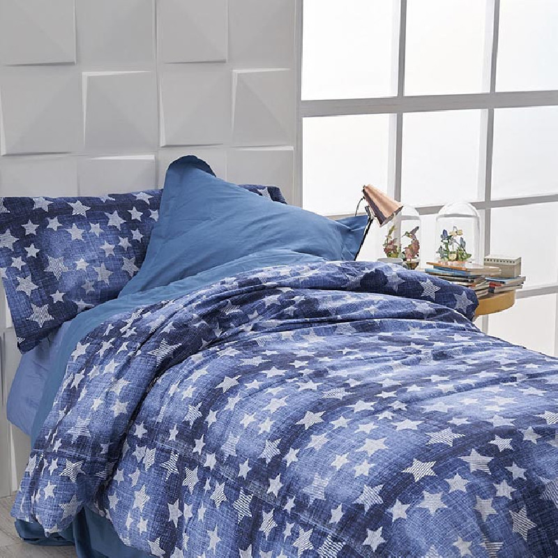 Cotton Duvet Cover Set 3 Pcs Denim