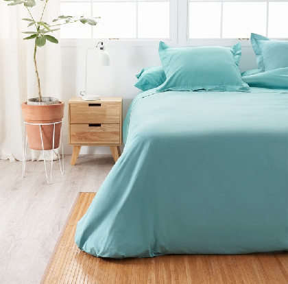 Cotton Flat Sheet - Basic Aqua