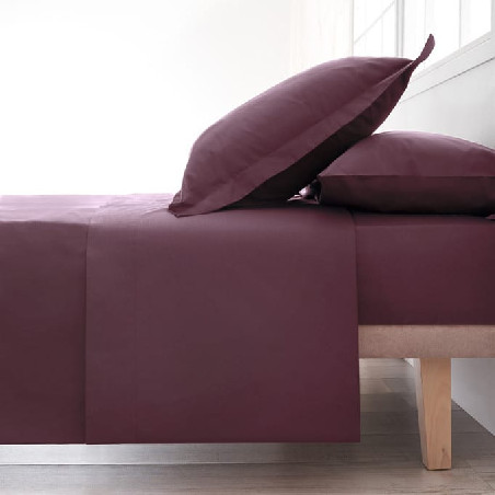 Sábana Ajustable Algodón - Basic Berenjena | Ropa para el hogar