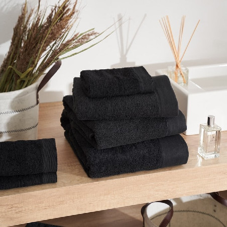 Toalla algodón cardado - Basic LMQ Negro | Ropa para el hogar