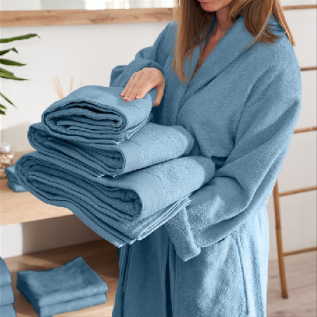 Toalla algodón cardado - Basic LMQ Azul | Ropa para el hogar