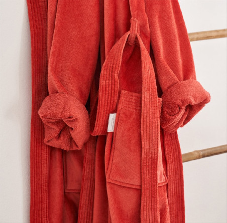 Albornoz Terciopelo - Basic LM Arcilla | Ropa para el hogar Albornoz Terciopelo - Basic LM Arcilla | Ropa para el hogar