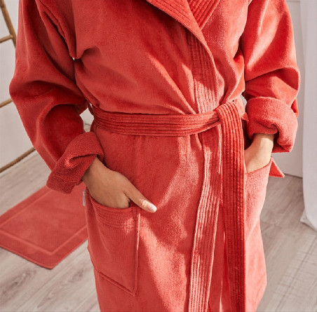 Albornoz Terciopelo - Basic LM Arcilla | Ropa para el hogar Albornoz Terciopelo - Basic LM Arcilla | Ropa para el hogar