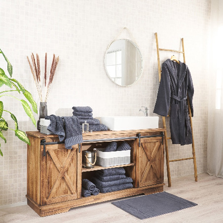 Albornoz Terciopelo - Basic LM Antracita | Ropa para el hogar Albornoz Terciopelo - Basic LM Antracita | Ropa para el hogar