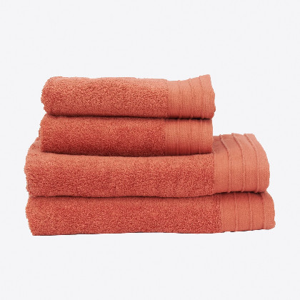 Towels Set 4 pieces carded cotton - Basic LMQ Russet