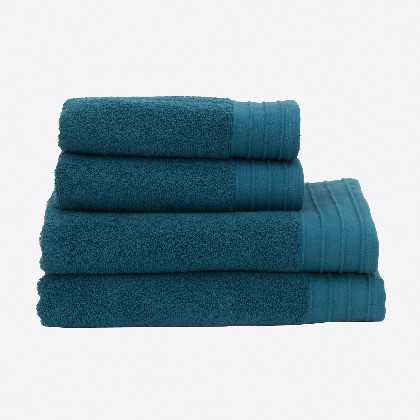 Towels Set 4 pieces carded cotton - Basic LMQ Ocean