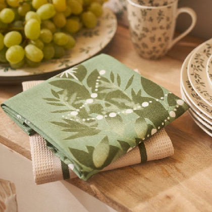 PACK OF WAFFLE COTTON CHRISTMAS KITCHEN TOWELS (PACK OF 2) - Green