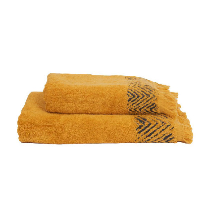 Towel set 2 pieces carded cotton - Antas Ochre