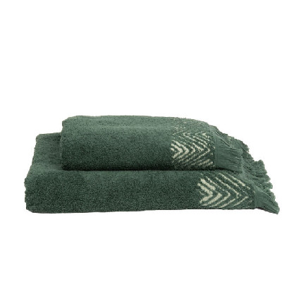Towel set 2 pieces carded cotton - Antas Moss