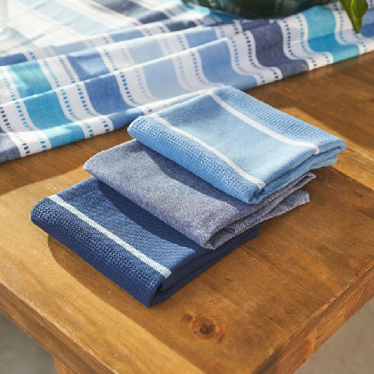 Cotton Kitchen towel set 3 pcs - Basic Denim