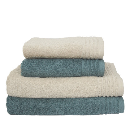 Set 4 Toallas algodón peinado - Basic LM Avena y Azul