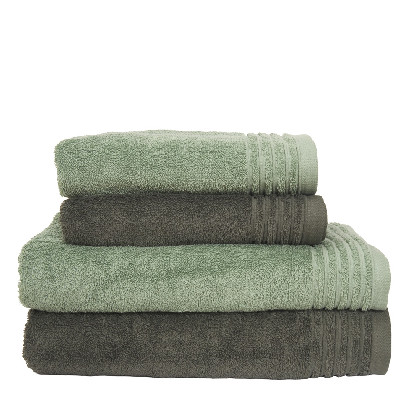 Set 4 Tovalloles cotó pentinat - Basic LM Salvia i Gris