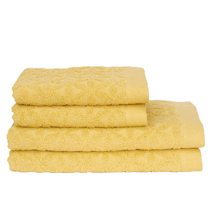 Set 4 pieces Carded Cotton Towels - Amy Ochre