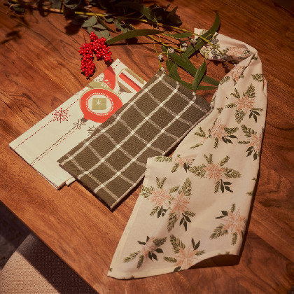 Cotton Kitchen towel set 3 pcs - Merry Xmas