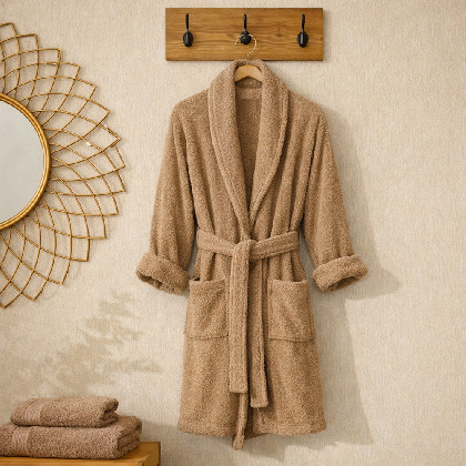 Bathrobe Combed Cotton - Basic LMQ Taupe